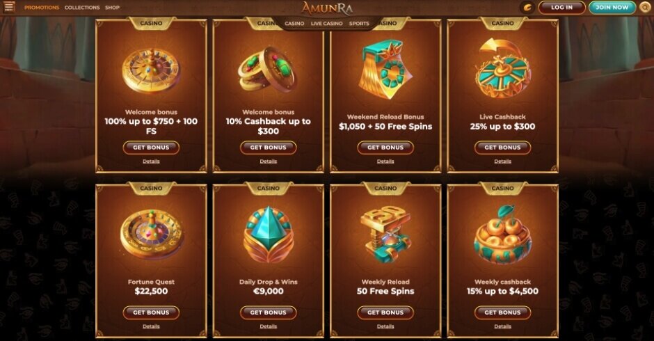AmunRa Casino Promotions